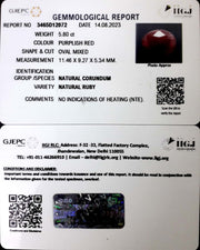 5.80/CT Natural Neo Burma Ruby with Govt. Lab Certificate (2331)